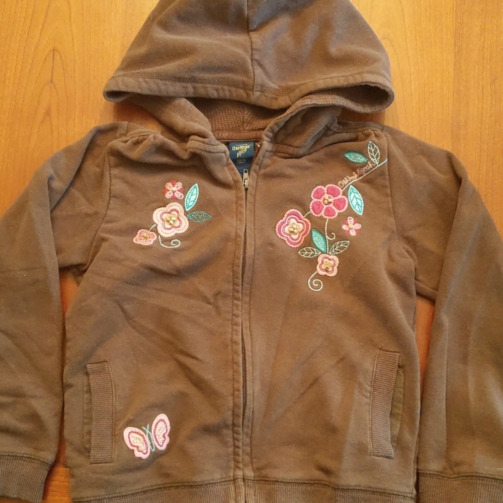 Oshkosh B'Gosh Girls Embroidered Hooded Sweatshirt Size 5